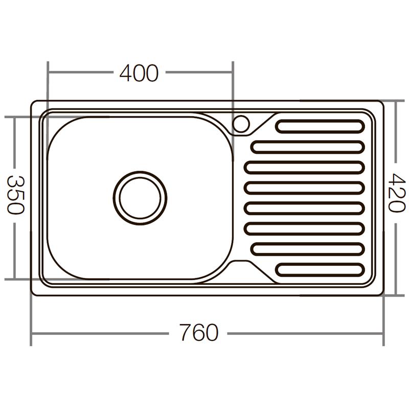 Мойка кухонная ZERIX Z7642-08-180E Satin (ZX1602) - фото 3