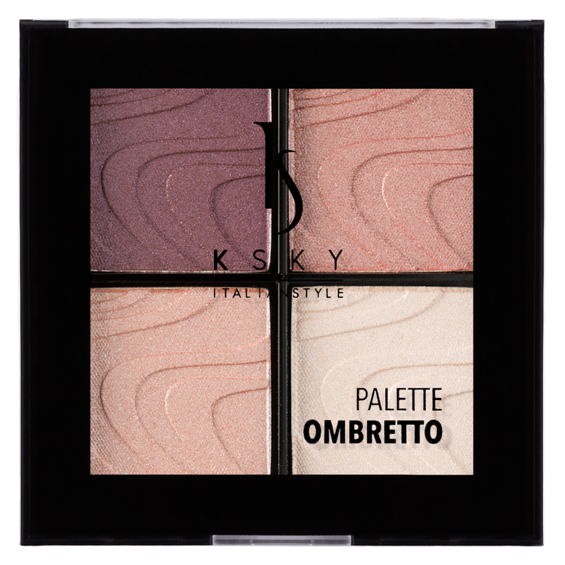 Палетка тіней KSKY для повік 4 нюдових відтінки в одному компактному форматі 8 г (KS402)