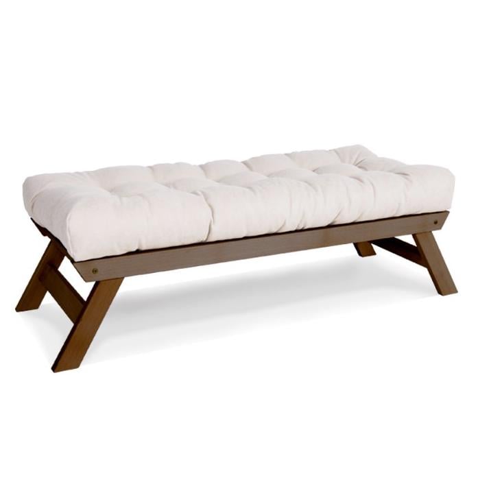 Скамья Woodman Allegro с мягким сиденьем из массива дерева Ореховый/Кремовый
