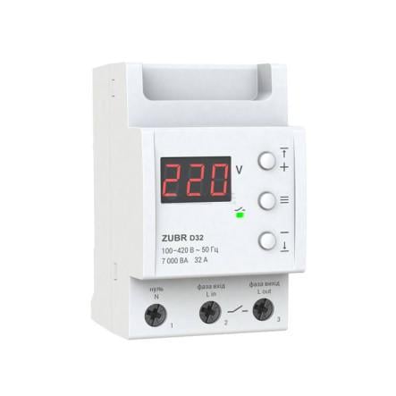 Реле напряжения ZUBR D32А однофазное на дин-рейку (2212871292)