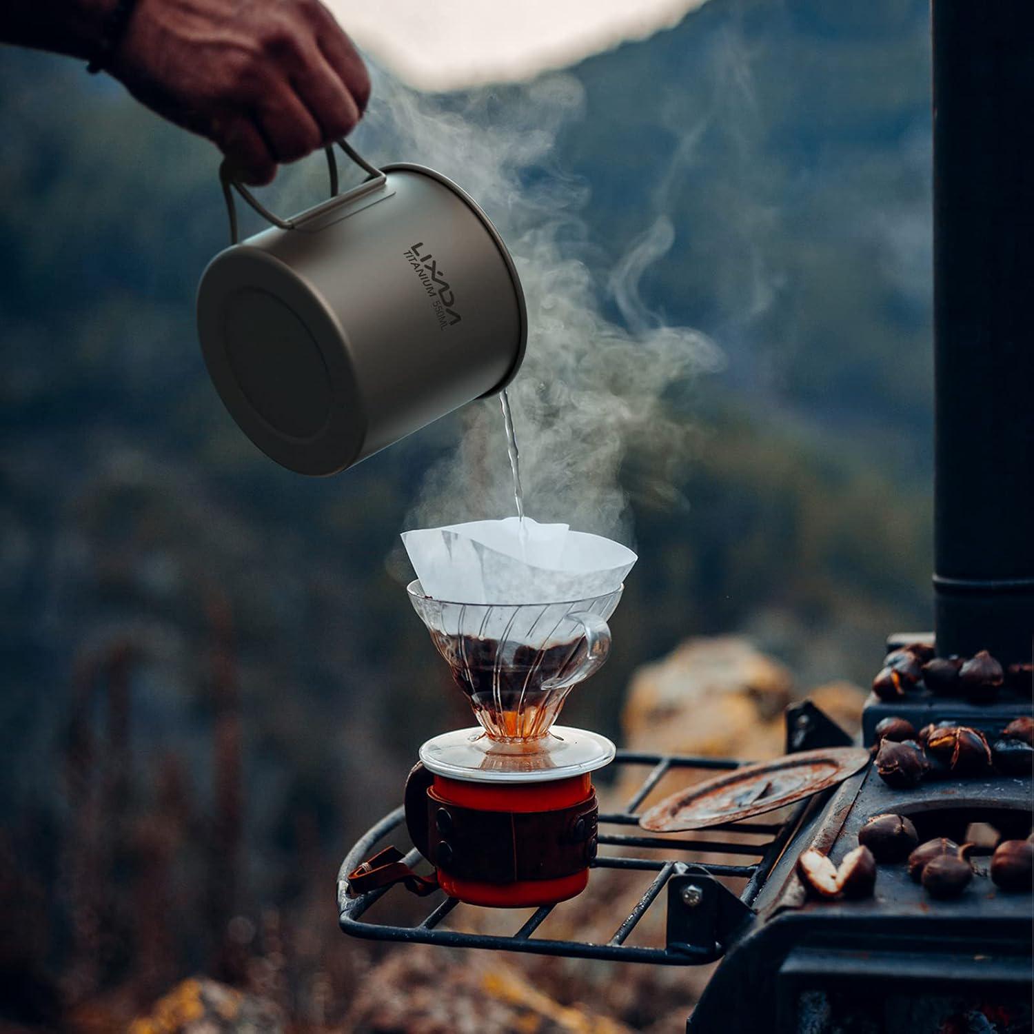 Кухоль зі складною ручкою Lixada Titanium 550 мл Grey (Y6017-3) - фото 4