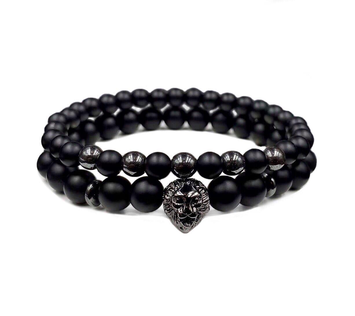 Комплект браслетів із шунгіту з левом р. 15 (12031)