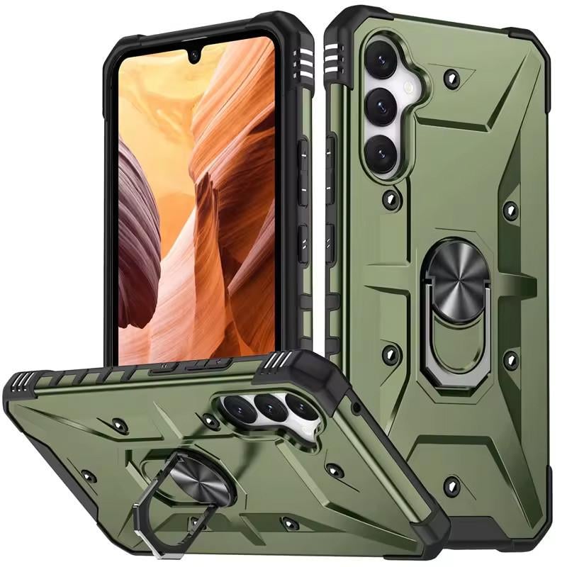 Противоударный ударопрочный чехол Pathfinder Ring для Samsung Galaxy S23 FE Зеленый / Army Green