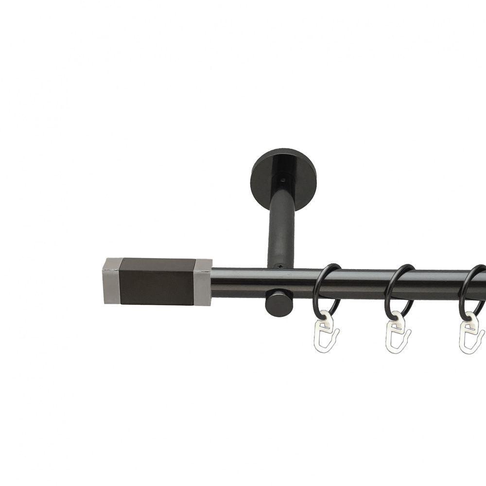 Карниз для штор Orvit Квадро однорядний гладкий 16 см Оніксовий (00-00015018)