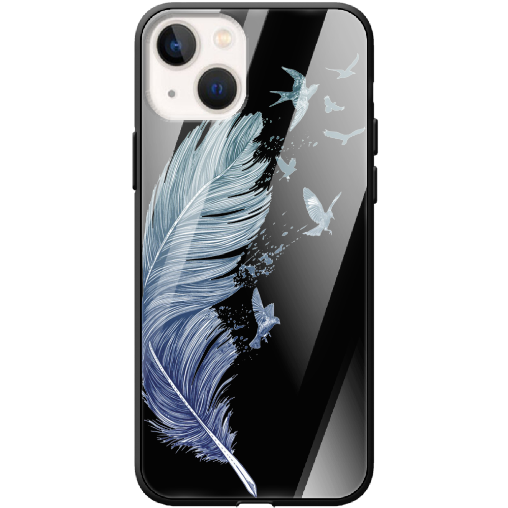 Чехол BoxFace iPhone 13 Feather Черный силикон со стеклом (43370-cc38-43865) - фото 1