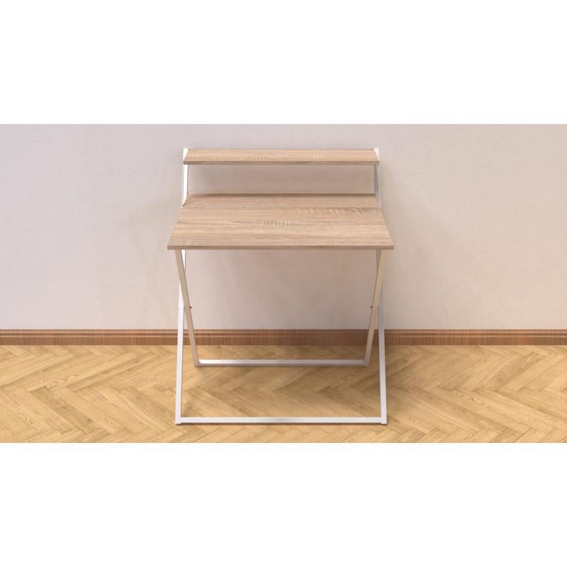 Стол трансформер Ferrum-decor Kompakt 2 металл/ДСП 16 мм Белый/Дуб Сонома (FRD-104700) - фото 6 Стол трансформер Ferrum-decor Kompakt 2 металл/ДСП 16 мм Белый/Дуб Сонома (FRD-104700) - фото 6