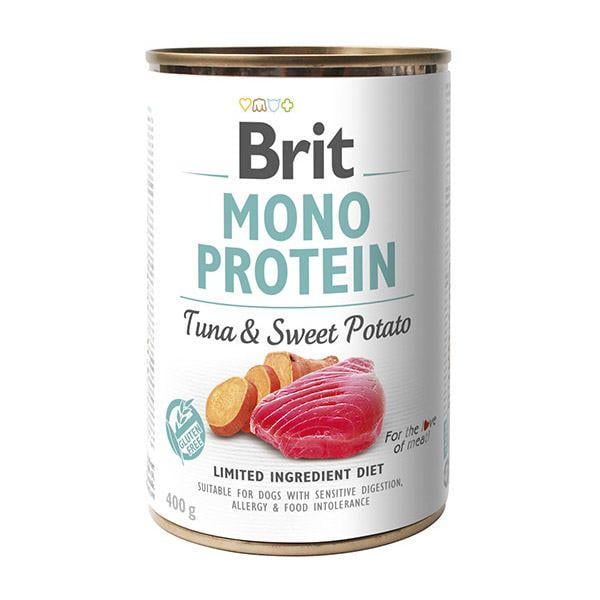 Корм влажный для собак Brit Mono Protein с тунцом и бататом 400 г (8595602529742)