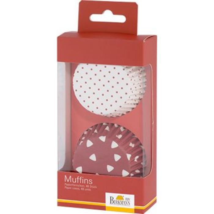 Набор форм для выпечки мафинов RBV Birkmann Colour Splash 48 шт. 7 см Красный/Белый (33972121)
