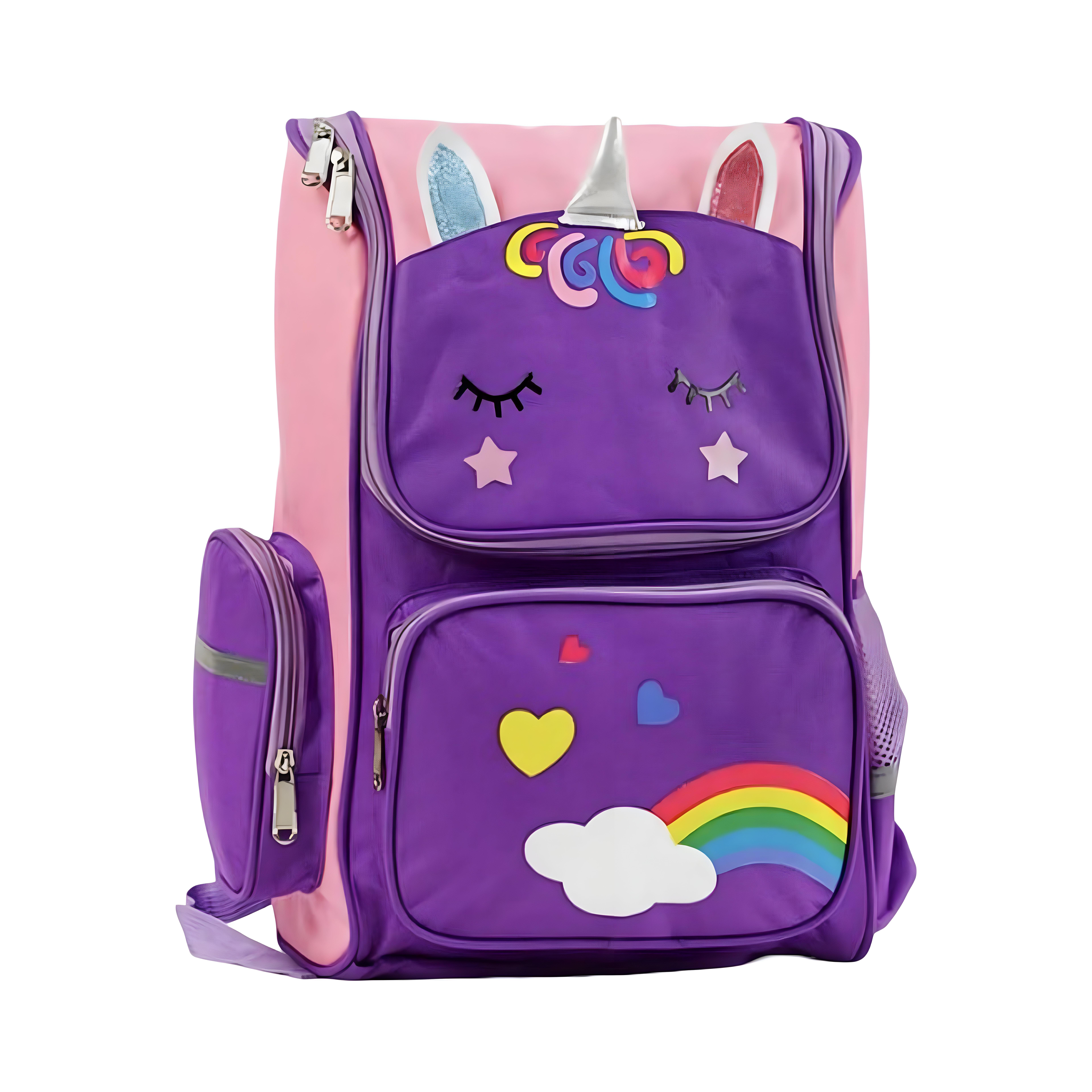 Рюкзак детский C 60023 с милой мордочкой/передним карманом и боковыми отделениями на молнии (28444720)