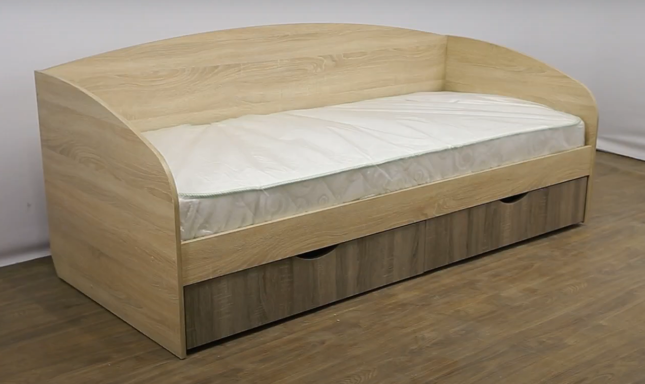 Кровать-софа односпальная Эверест 80х190 см Дуб сонома/Трюфель (23470409)