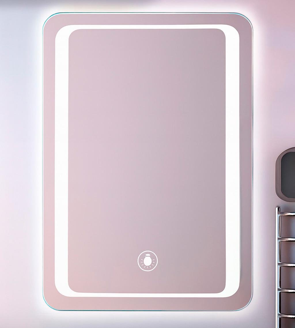 Зеркало с LED подсветкой BRS 70х50 см для настенной ванной комнаты (547016982)