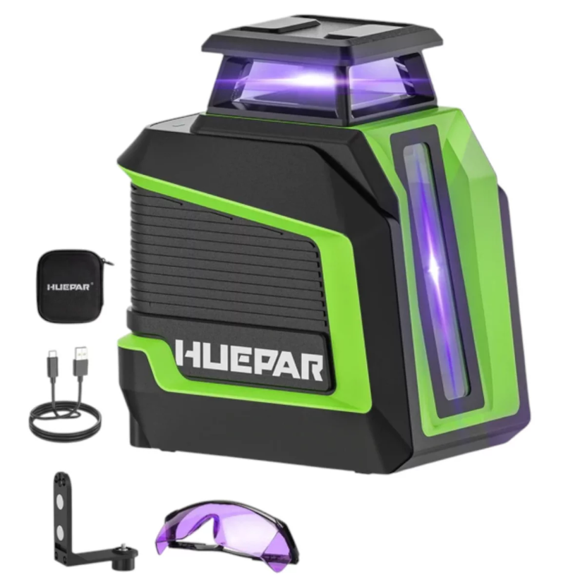 Лазерний рівень Huepar 1D D011CP фіолетовий промінь 5 ліній (497010)