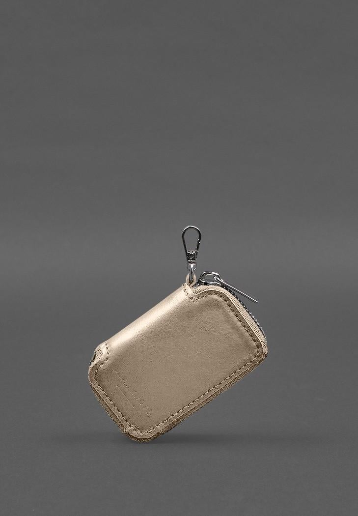 Чехол кожаный для автомобильного ключа краст Светло-бежевый (A-028318)