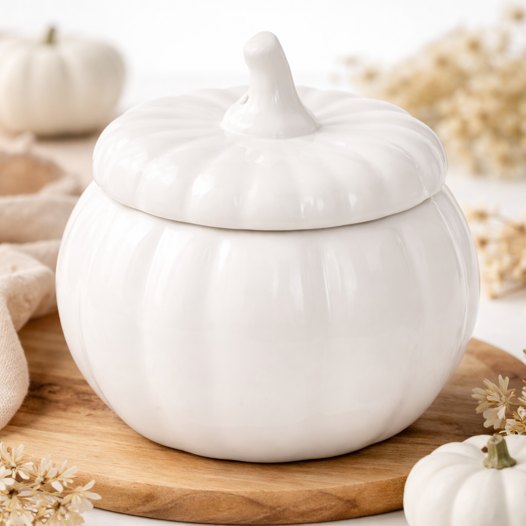 Сахарница керамическая Тыква с крышкой 300 мл Белый (32081635) Сахарница керамическая Тыква с крышкой 300 мл Белый (32081635)