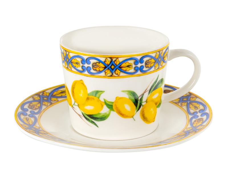 Набір на 2 персони чайних чашок Lefard Сицилійський лимон порцелянових з блюдцем 220 мл (922-093) - фото 2 Набір на 2 персони чайних чашок Lefard Сицилійський лимон порцелянових з блюдцем 220 мл (922-093) - фото 2