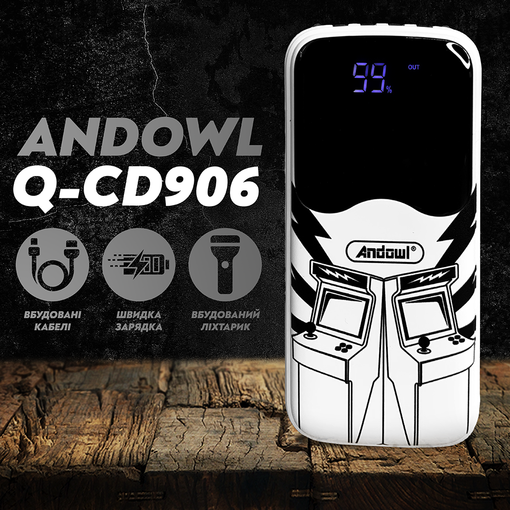 Повербанк Andowl Q-CD777 переходник для роутера 15000 mAh Белый (b73bb5df) - фото 2