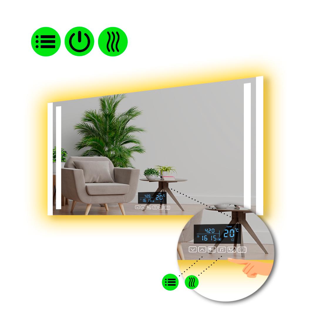 Зеркало с LED подсветкой Mirta с Smart-блоком и подогревом 90x80 см (8994522)