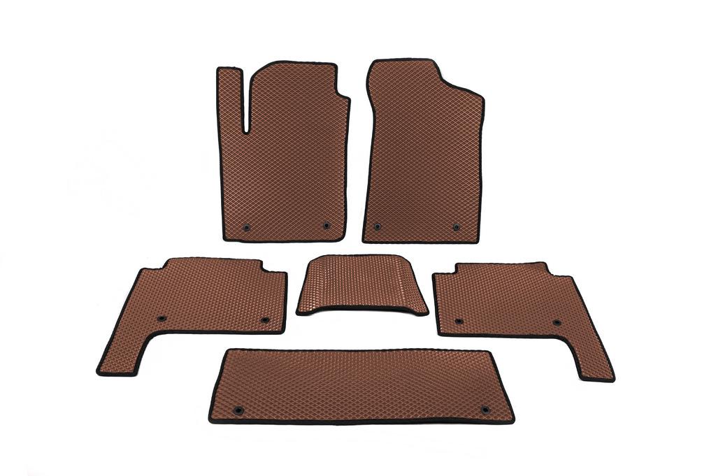 Килимки салону 3 ряди Digital Designs для Nissan Patrol Y62 2010-2024 рр. етилвінілацетат Коричневий