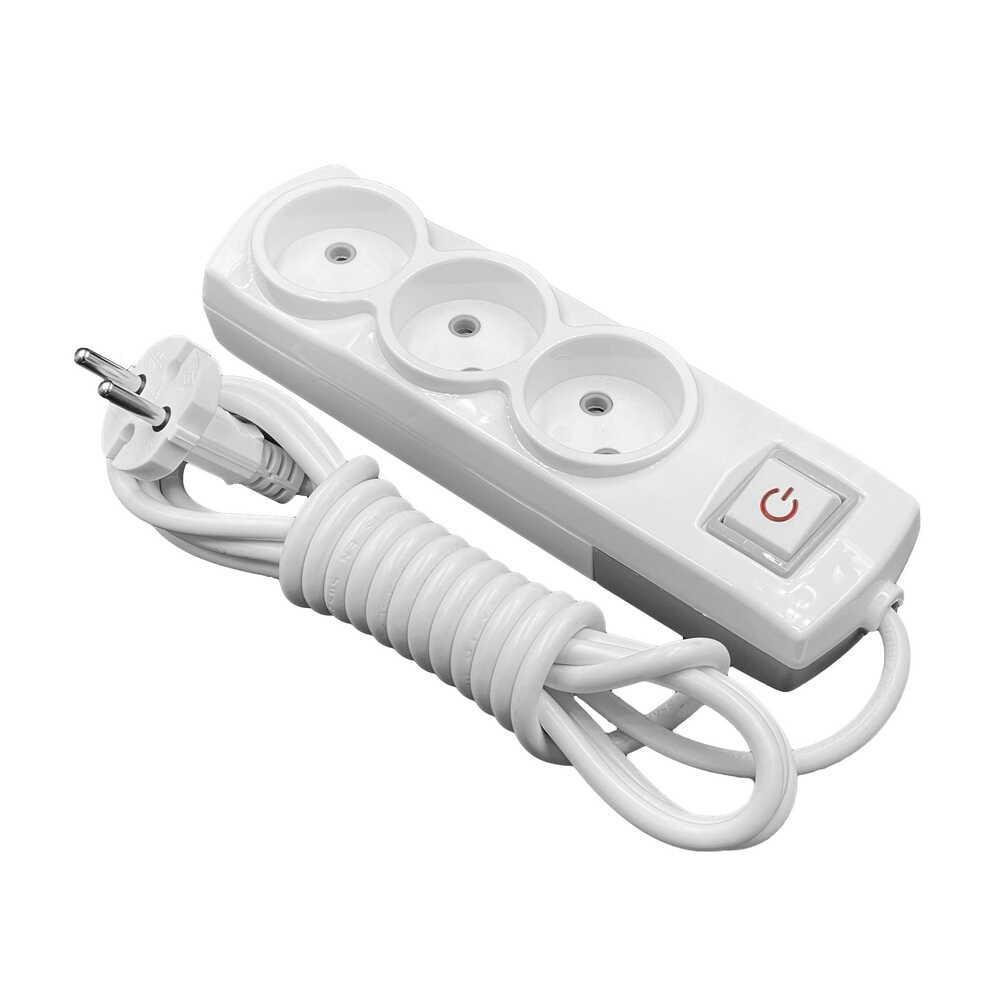 Подовжувач тримісний Violux без заземлення з вимикачем 3 м (920341)