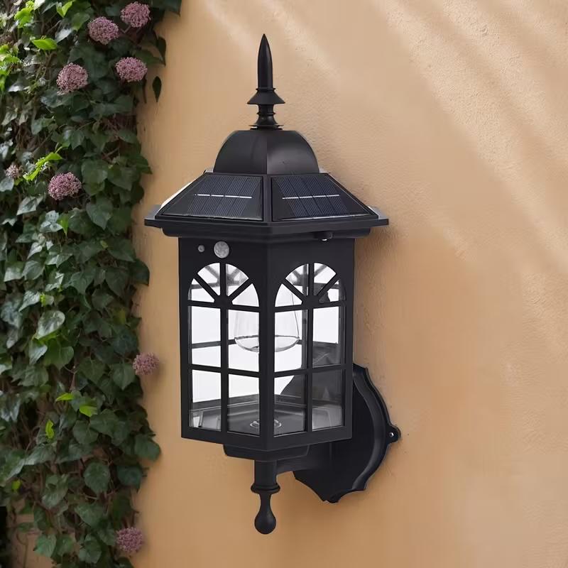 Фонарь уличный/настенный винтажный на солнечной батарее с датчиком движения (g006) - фото 5