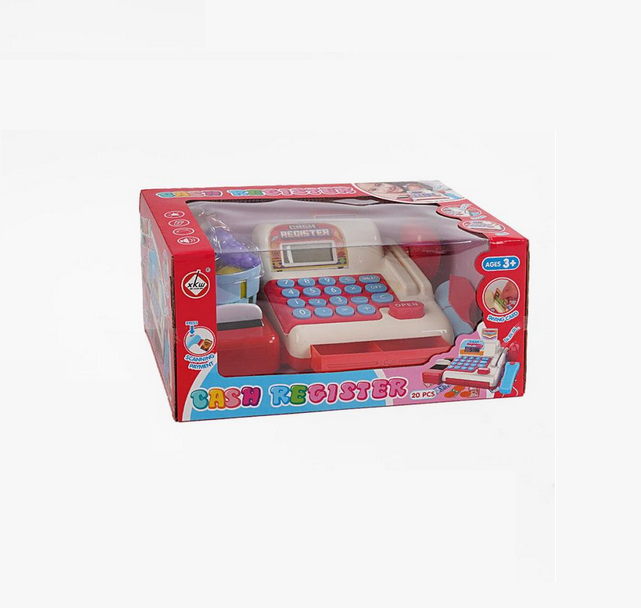 Детский игрушечный кассовый апарат с сканером и калькулятором (134334)
