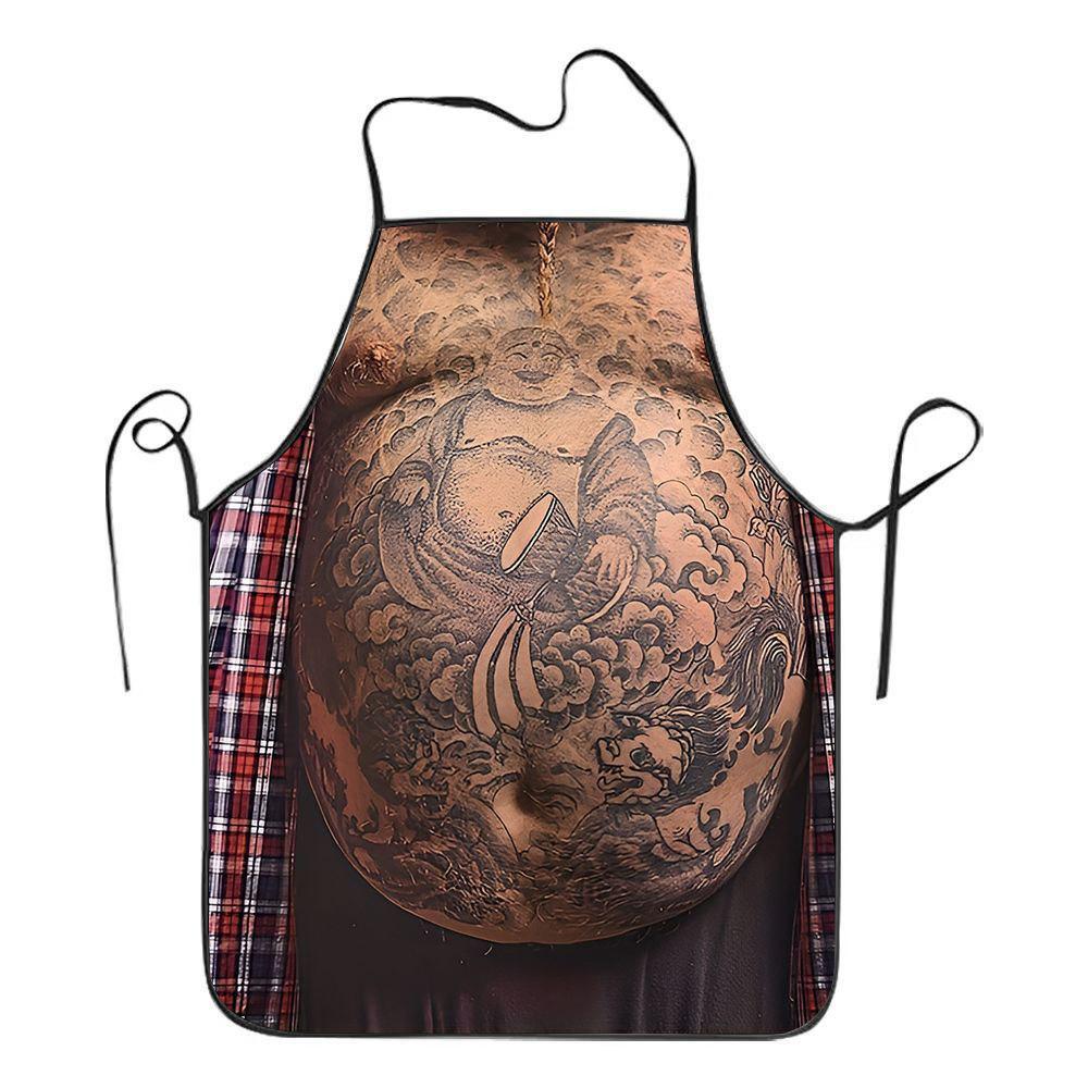 Фартук с приколом для мужчин с папой на животе 80x60 см Разноцветный (50156)