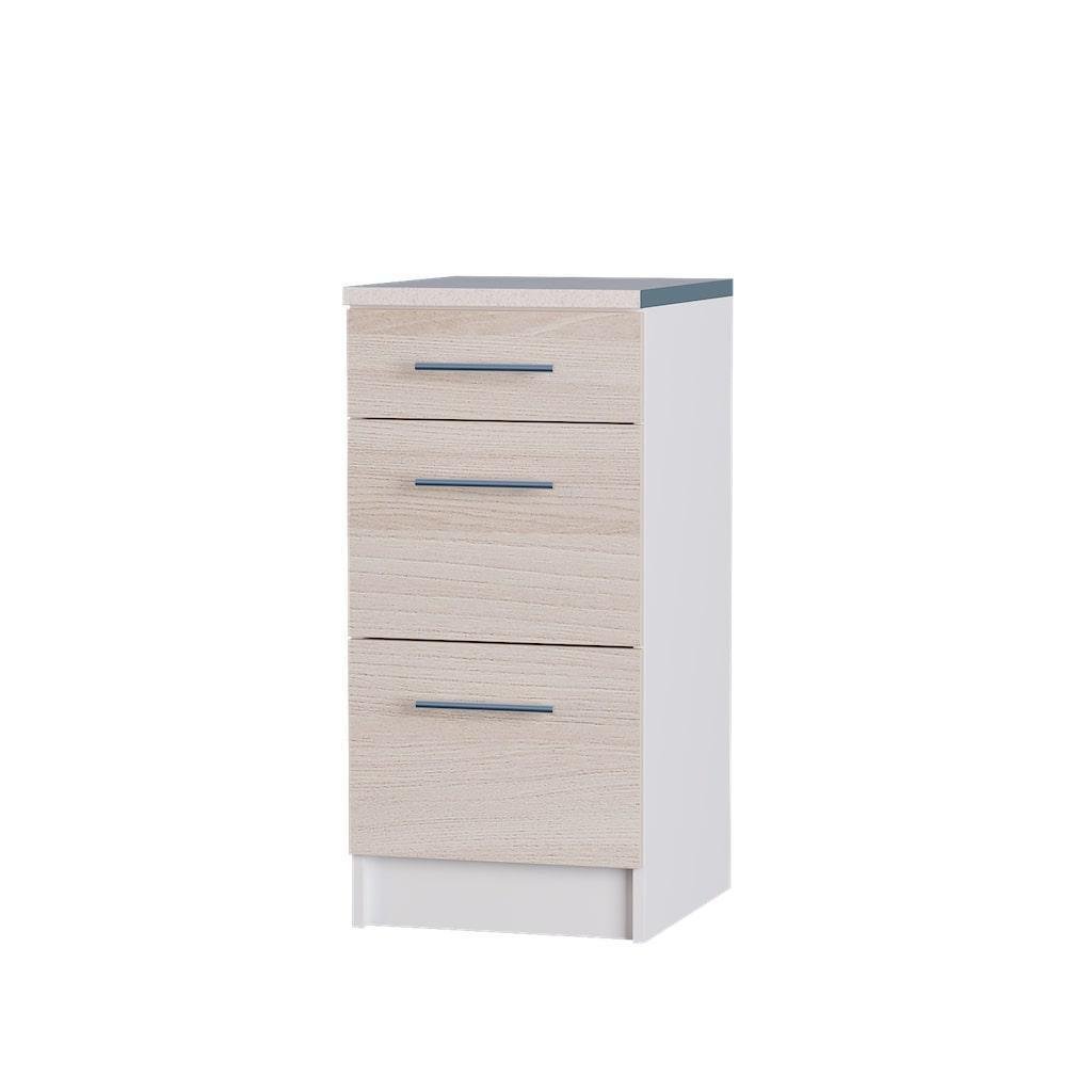 Модуль кухонний на 3 ящики Еверест Еко 400 зі стільницею 40х46х82 см Ясень шимо-світлий/Білий (DTM-2890) - фото 1 Модуль кухонний на 3 ящики Еверест Еко 400 зі стільницею 40х46х82 см Ясень шимо-світлий/Білий (DTM-2890) - фото 1