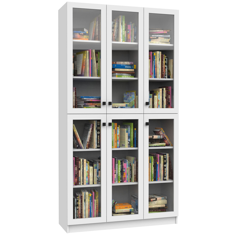 Шкаф книжный со стеклом 6/glass 1200х320х2100 мм White (1830832)