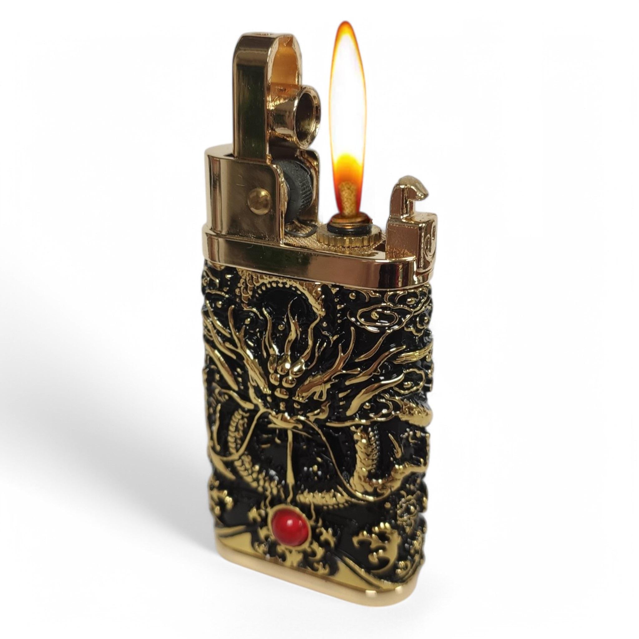 Зажигалка бензиновая Lighter Steam Dragon в подарочной упаковке Black/Gold (BS-YW02 Black Gold)