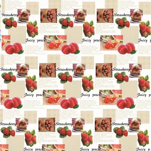 Клеенка Stenson France Фрукты из ПВХ 1,4х30 м Белый (MA-4465)