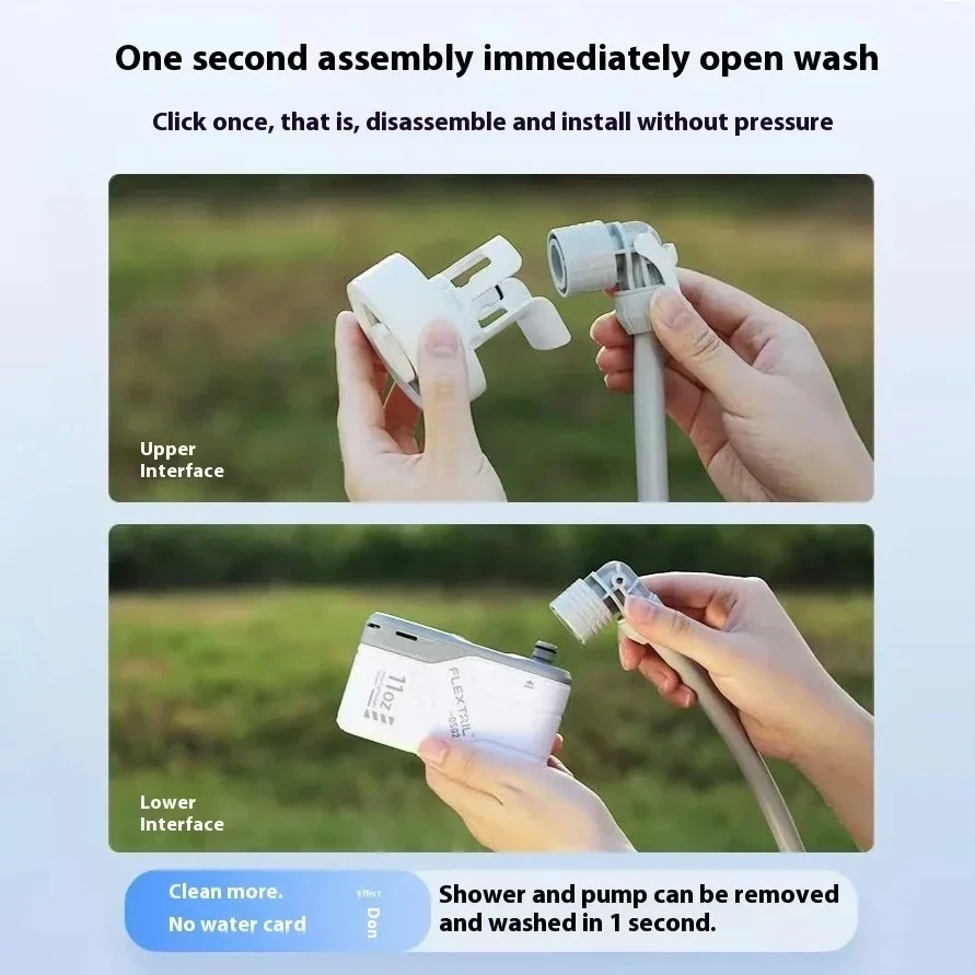 Душ портативний акумуляторний Flextail Max Shower із насосом/USB-C - фото 8