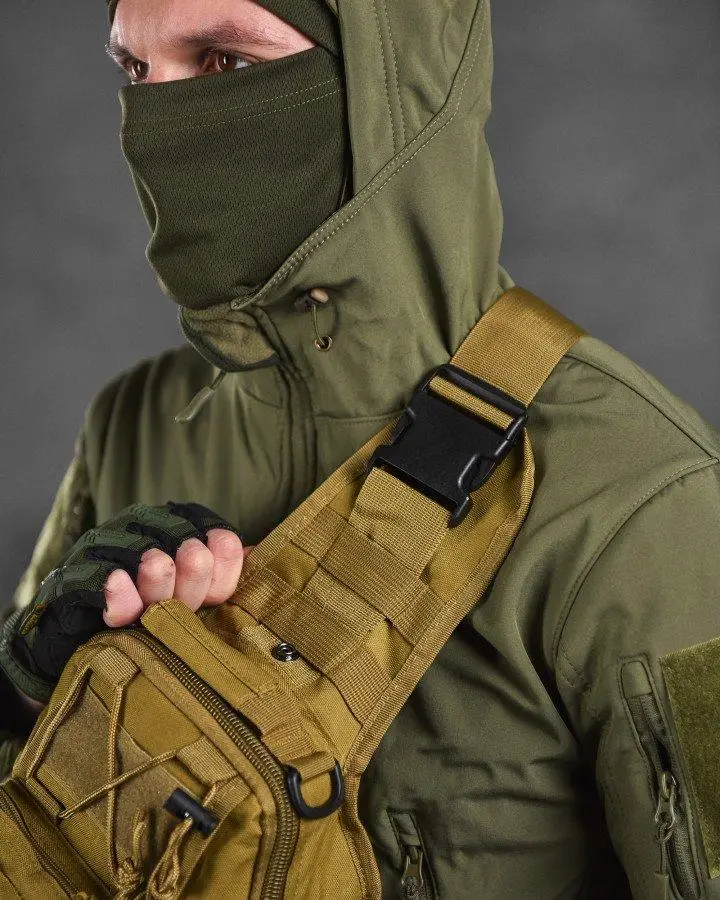 Рюкзак тактичний однолямковий Tactical із системою MOLLE 5 л Койот (095 coyote) - фото 2