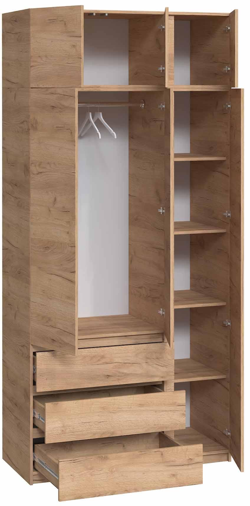 Шкаф с антресолью Мастер Форм Брайт правосторонний 1200х520х2400 мм Дуб крафт золотой (32312) - фото 2 Шкаф с антресолью Мастер Форм Брайт правосторонний 1200х520х2400 мм Дуб крафт золотой (32312) - фото 2