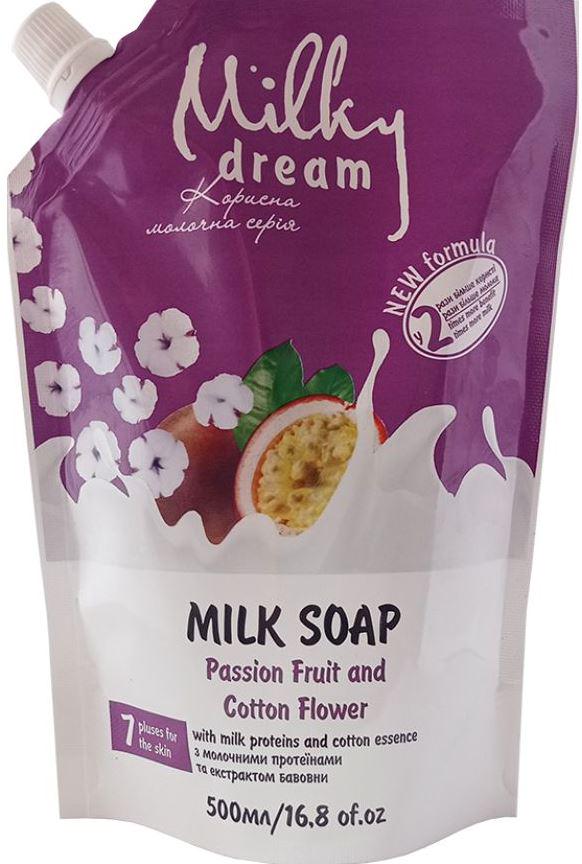 Крем-мыло жидкое Milky Dream Маракуйя и цветы Хлопка дой-пак 500 мл Крем-мыло жидкое Milky Dream Маракуйя и цветы Хлопка дой-пак 500 мл