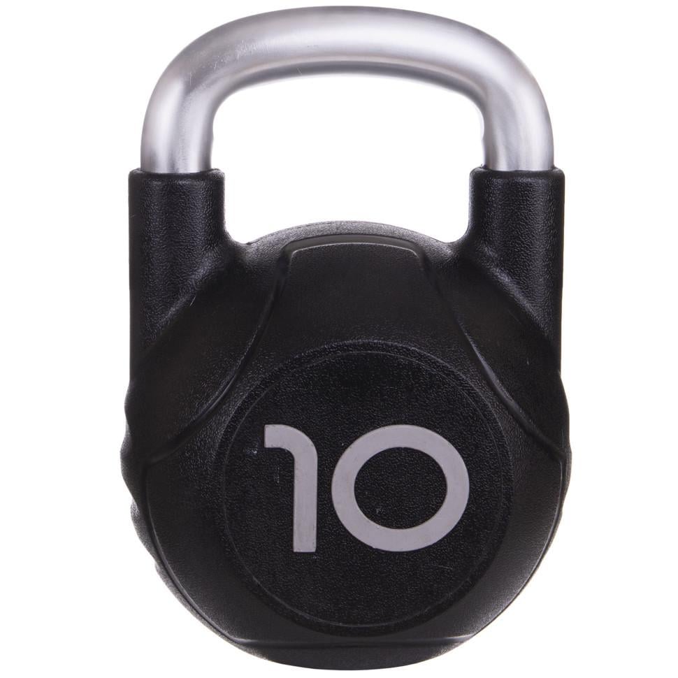 Гиря суцільна Zelart TA-2681-10 з поліуретановим покриттям і хромованою ручкою 10 кг (MD2220-10)