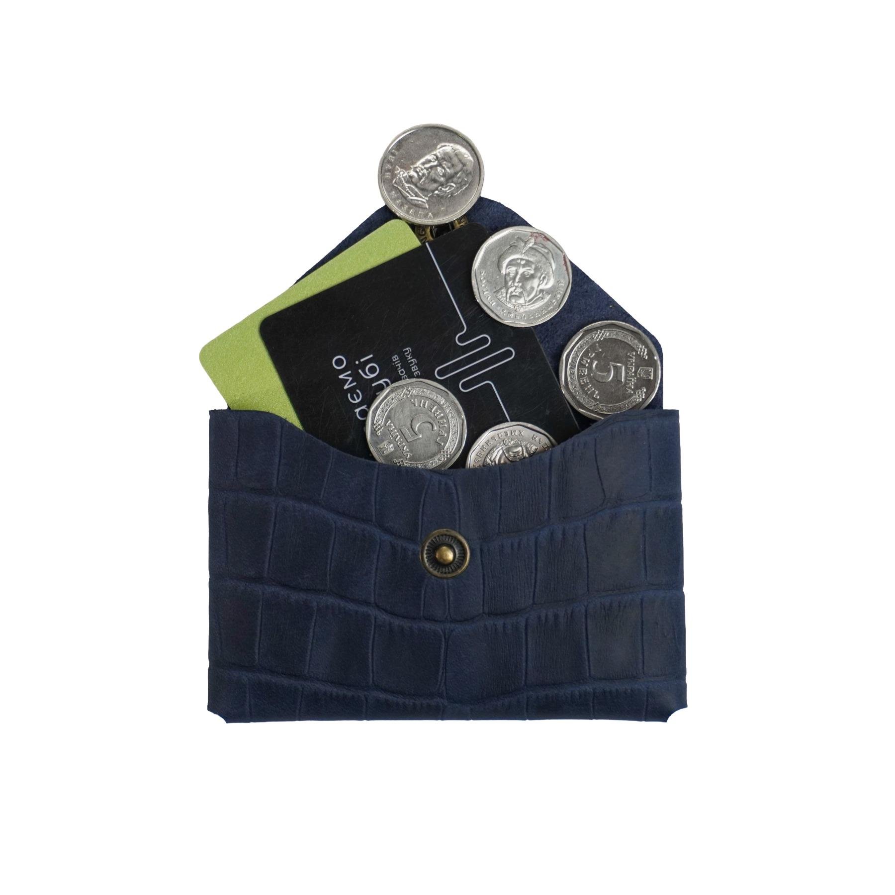 Гаманець шкіряний Крокодил Mini-01 Синій - фото 2 Гаманець шкіряний Крокодил Mini-01 Синій - фото 2