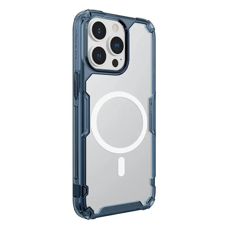 TPU чехол Nillkin Nature Pro Magnetic для Apple iPhone 15 Pro Max (6.7") Синий | Прозрачный - фото 2