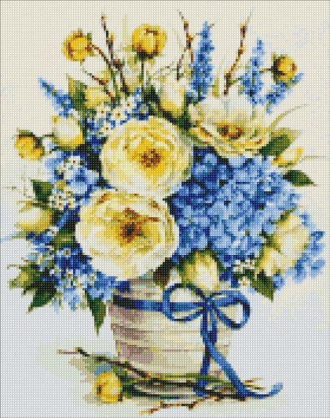 Алмазная мозаика Лазурный букет