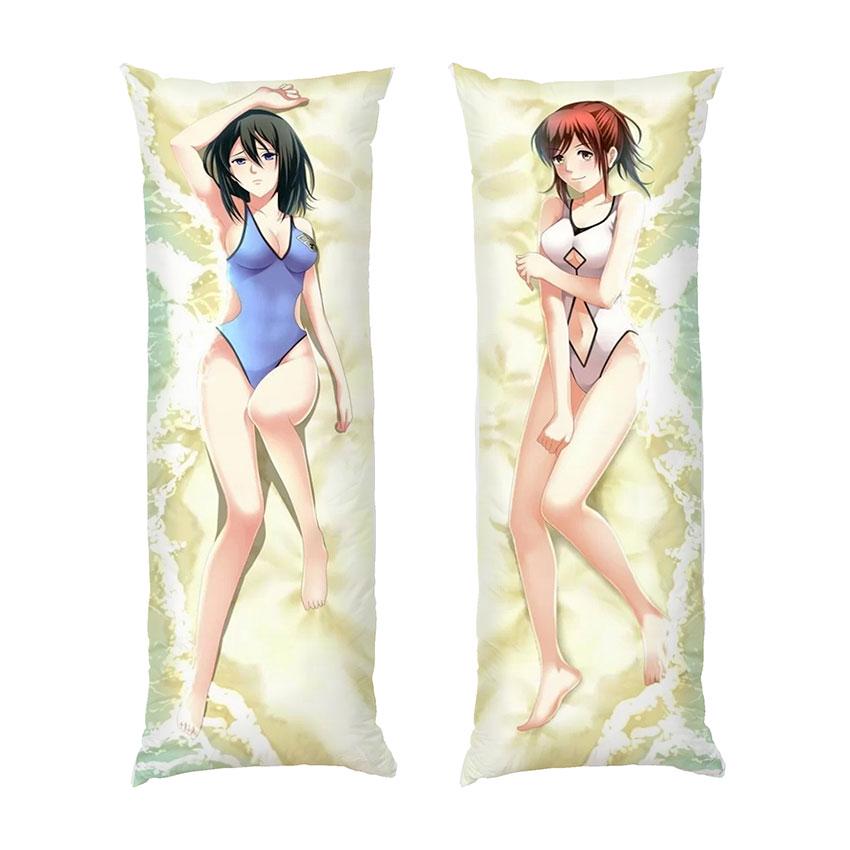 Подушка дакімакура Mikasa and Sasha Sunny beach Attack on Titan габардин 140х45 см (112558-2)
