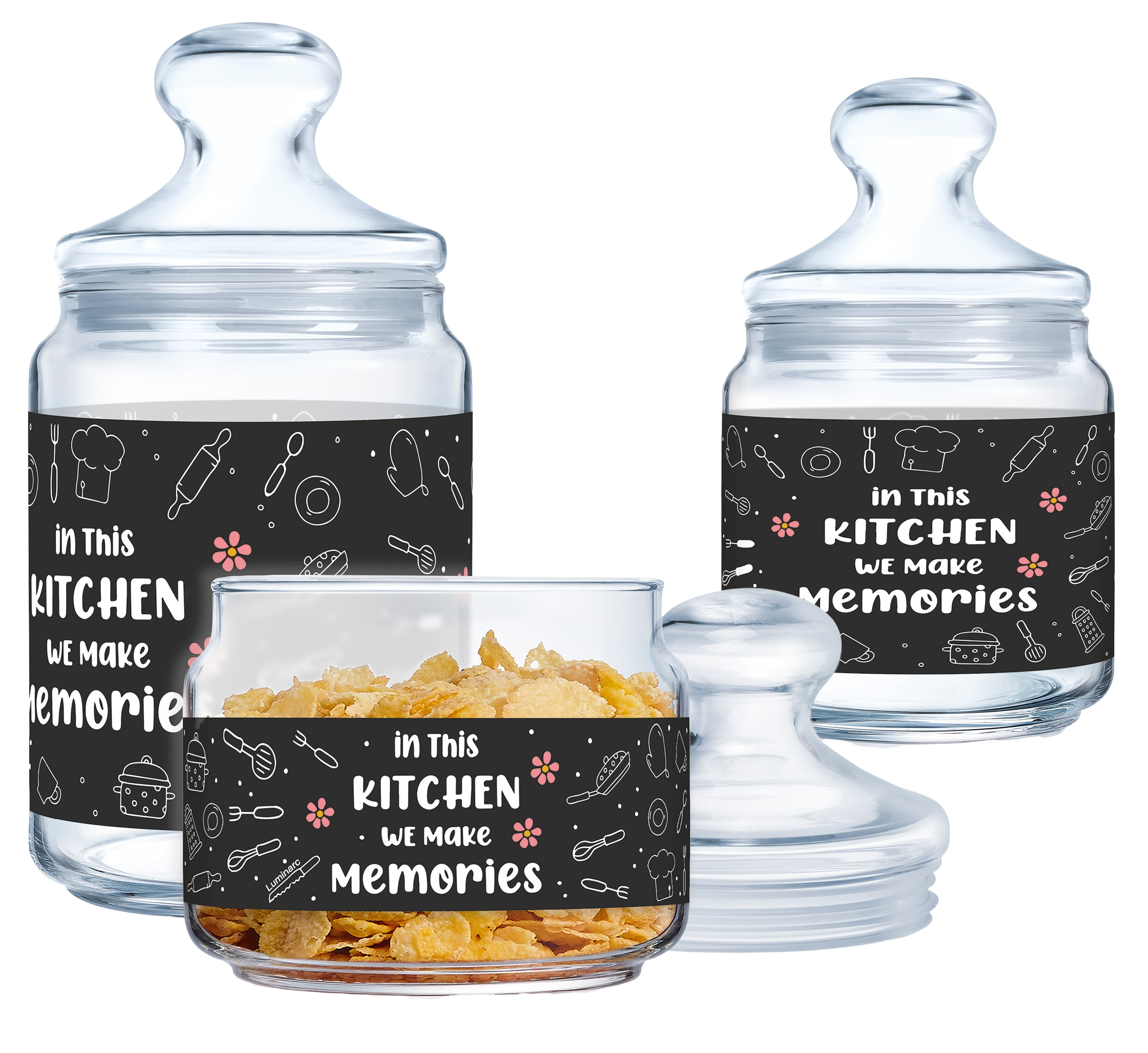 Набор банок LUMINARC CLUB KITCHEN MEMORIES 3 шт. 0.5, 0.75, 1 л (UG-X1073)
