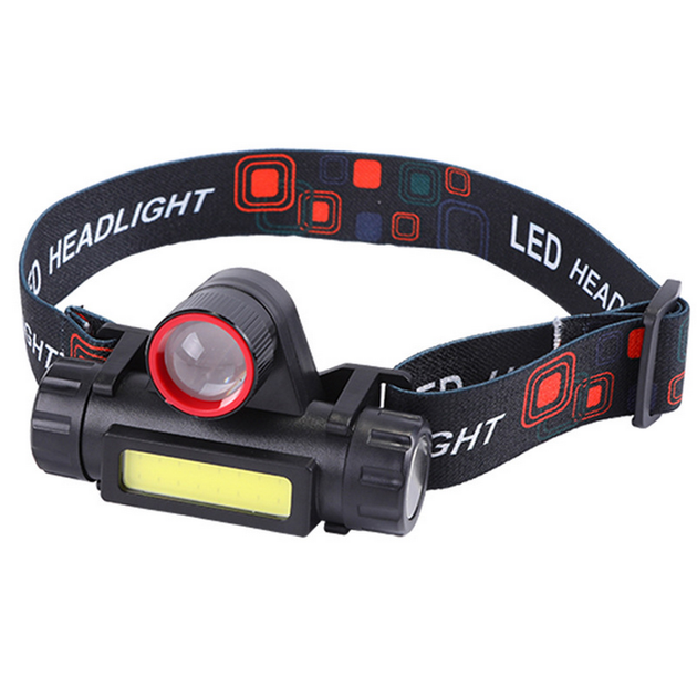 Фонарь налобный аккумуляторный KX-1807 с USB-зарядкой/магнитом и ZOOM (1237)