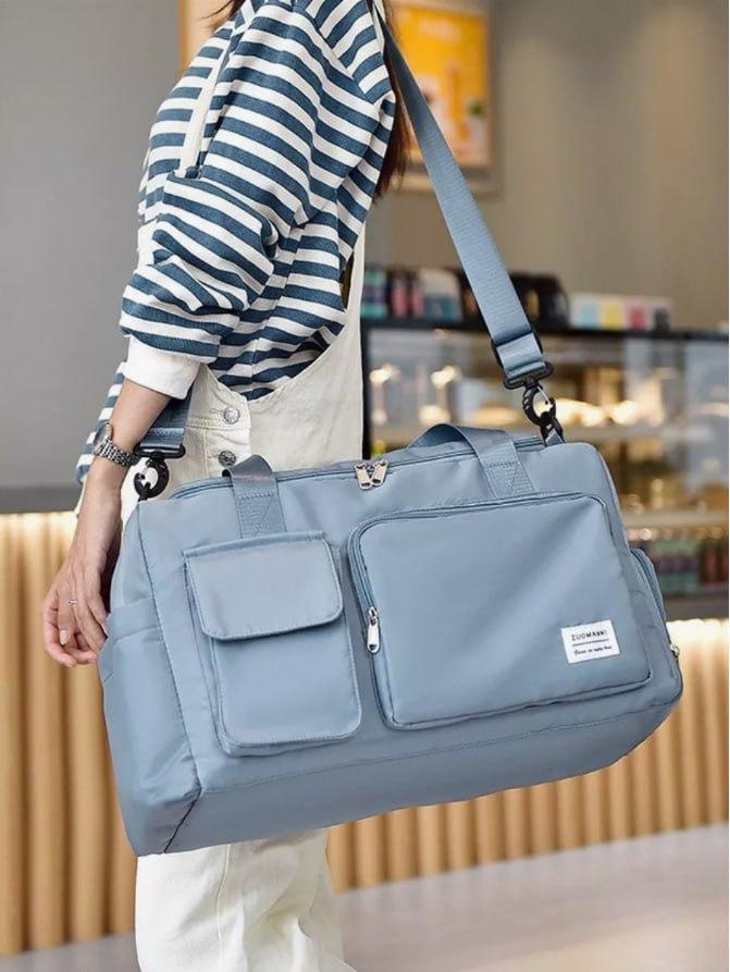 Сумка дорожная с отделением для обуви 44x28x18 см Голубой (Д-lun-24-230-g)