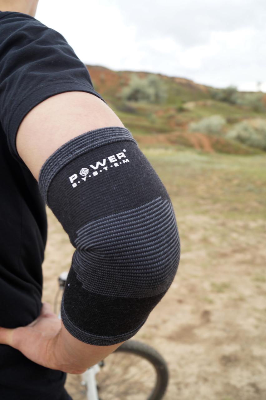 Налокітники спортивні Power System Elbow Support PS-6001 XL Black/Grey - фото 2