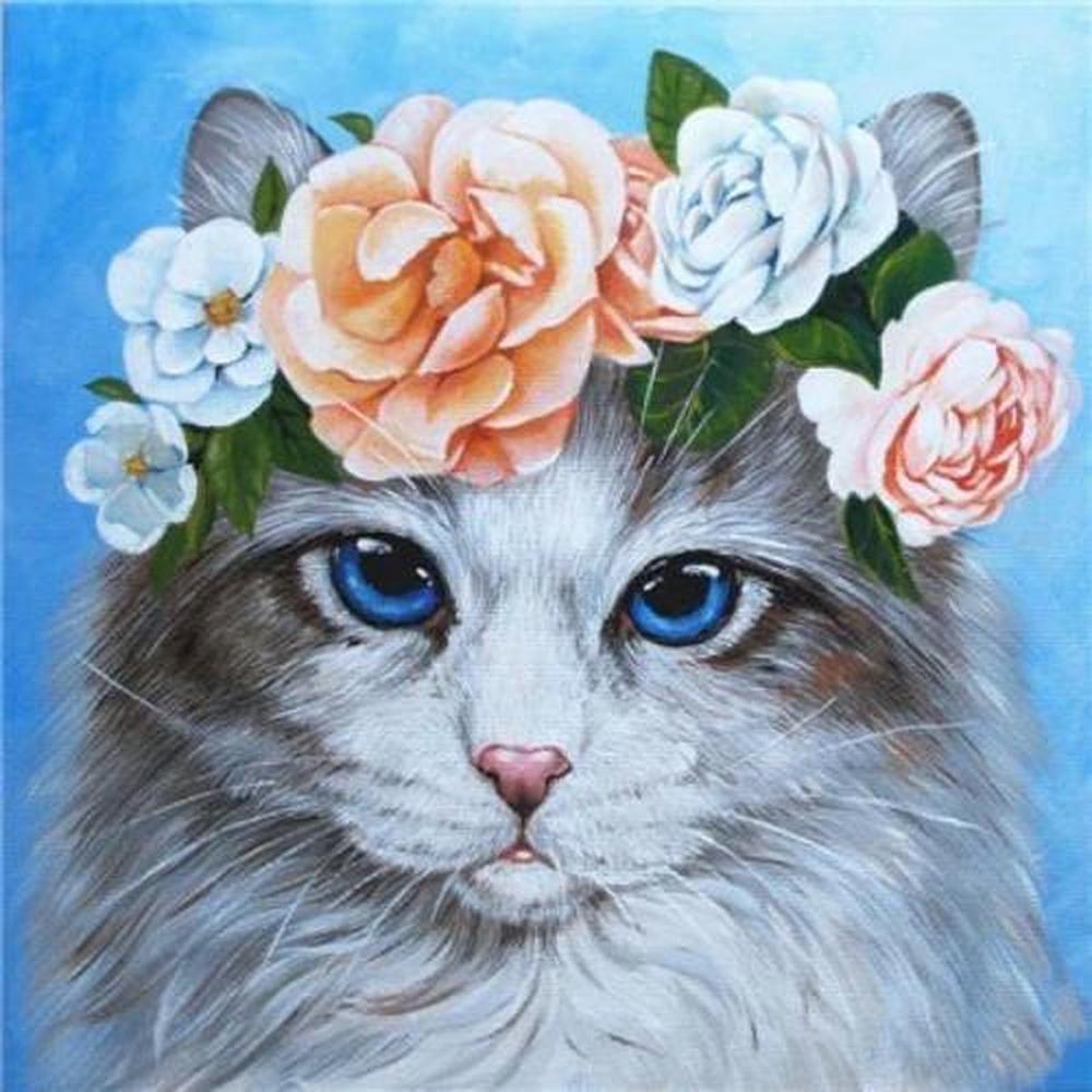 Алмазная мозаика Emerald Craft Кот с веночком 30x30 см (23403)