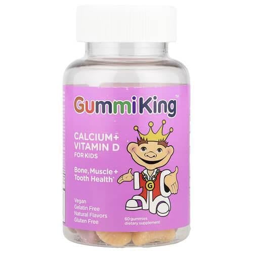Кальций для детей GummiKing Calcium Plus Vitamin D для детей 60 Gummies (GUM-00052)