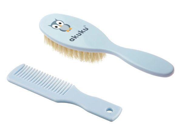 Набор щетка и расческа для детей Akuku с натуральной щетиной (A0457-BLUE) Набор щетка и расческа для детей Akuku с натуральной щетиной (A0457-BLUE)