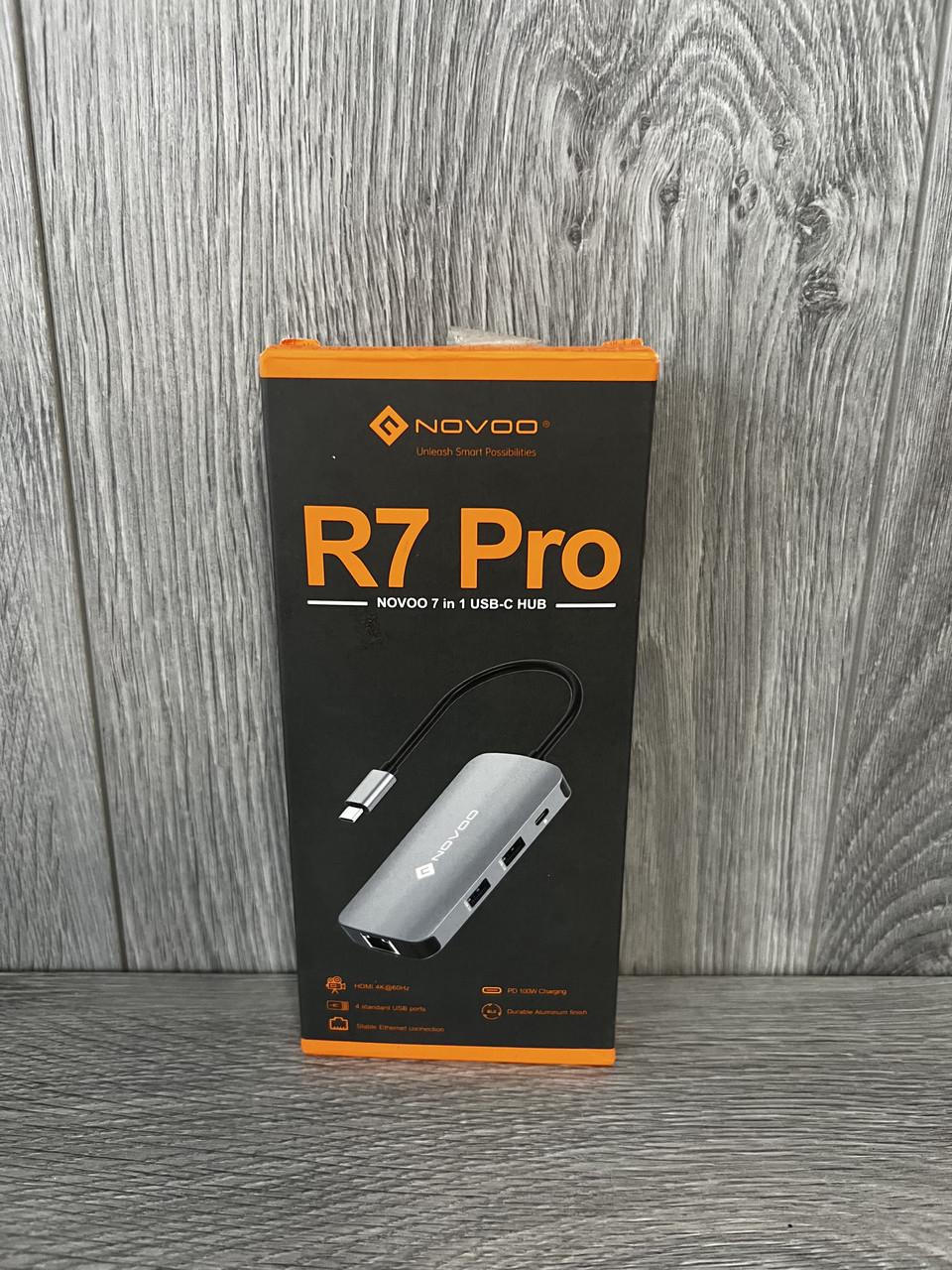 Зарядка для ноутбуков и планшетов MacBook Novoo R7 USB-C 7в1 HDMI 4K USB 3.0 SD/TF PD - фото 10 Зарядка для ноутбуков и планшетов MacBook Novoo R7 USB-C 7в1 HDMI 4K USB 3.0 SD/TF PD - фото 10