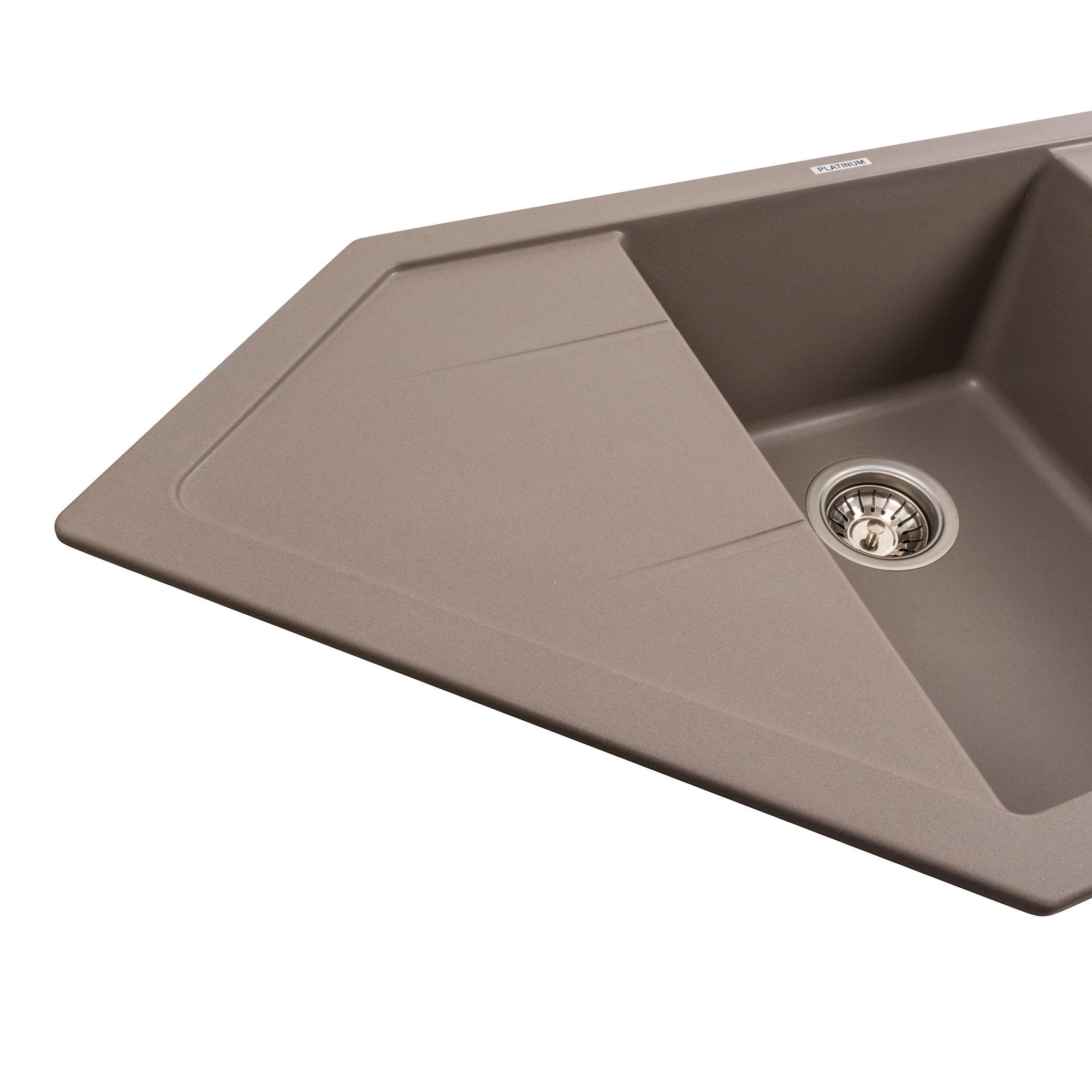 Мийка кухонна Platinum PLS-A40865 чаші гранітна кутова 990x500 мм Бежевий (25969215) - фото 4 Мийка кухонна Platinum PLS-A40865 чаші гранітна кутова 990x500 мм Бежевий (25969215) - фото 4