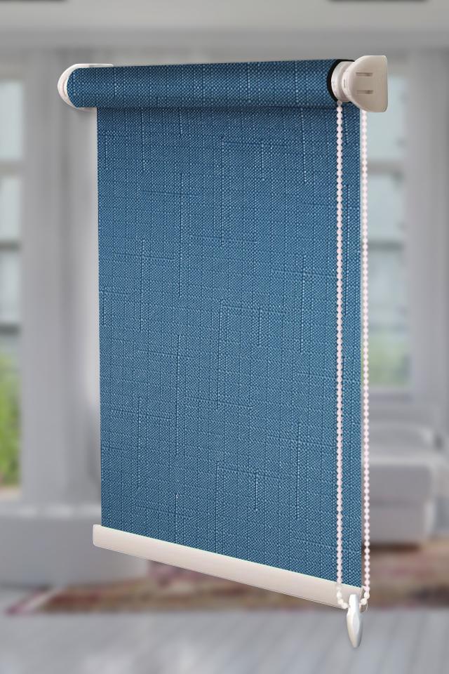 Рулонная штора Лен открытого типа 170х150 см Бирюзовый (Len-RSS-01-3567)