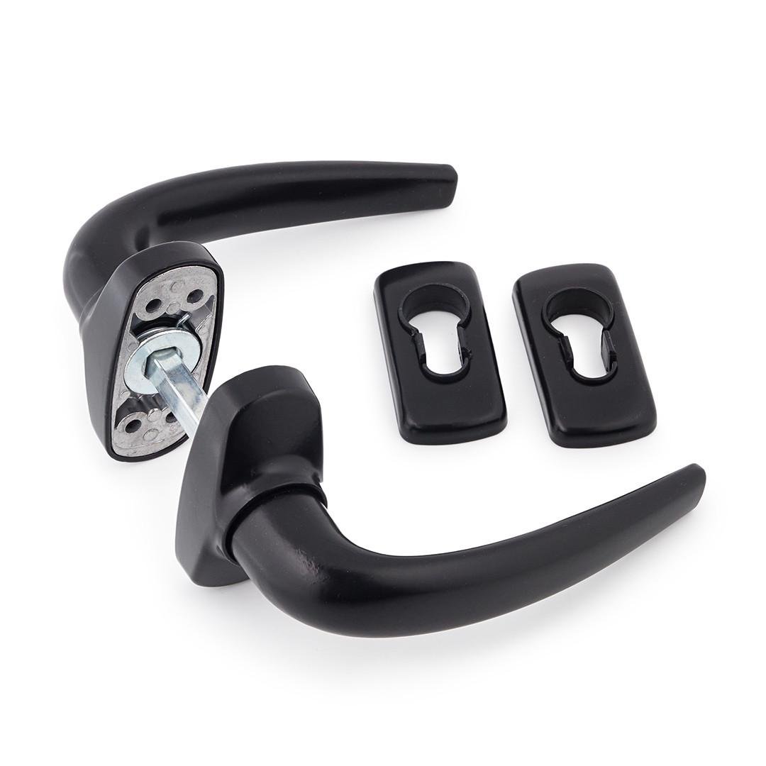 Ручка для алюминиевой двери на розетке IKAR АA256 Черный (АА256 BL)